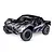 Traxxas Slash 2WD RC short course truck with a black and grey splatter paint scheme, viewed from a front three-quarter angle on a white background.
