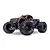 Traxxas Stampede 4X4 VXL RC monster truck with blue and orange graphic body, large black off-road tires, and black wheels on a white background.