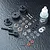 A complete MST V2 bevel differential kit laid out on a dark textured surface, including plastic housing parts, metal gears, pins, screws, and gear oil.