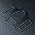 A black anodized aluminium battery and servo mounting plate for an RC car, featuring multiple screw holes and cutouts, resting on a dark textured surface.