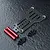 MST carbon fiber rear link plate with two red aluminum posts and several small black screws on a textured black surface.