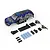ARRMA Gorgon 1/10 scale RC truck body shell in blue and black with included plastic parts and suspension springs.