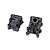 Two black plastic Losi 1/5 scale front transmission case halves shown from different angles against a white background.