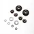 A set of Losi internal differential gears and metal shims arranged on a white background.