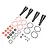 Losi 1/5 scale RC shock rebuild kit containing various rubber O-rings, seals, and four black rubber shock boots arranged on a white background.
