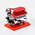 A detailed, assembled Teching DM108 V12 engine model kit mounted on a polished wooden base against a plain white background.