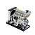 A detailed 1/10 scale metal model of a four-cylinder diesel engine by Teching, featuring a radiator, cooling fan, and mounting base.