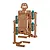 A copper-colored metal Teching DM520 walker robot model kit with blue gears, shown against a white background.