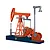 A Teching DM601 metal oil pumping machine model kit featuring orange structural components and a dark blue base against a white background.