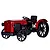 A red and black metal model tractor kit by Teching, shown from a front three-quarter angle against a white background.