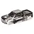 ARRMA 1/10 Granite 4X4 painted clipless RC truck body shell in gunmetal grey with black and white graphic patterns.