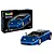 Revell 1/24 scale Bugatti EB 110 plastic model kit box and a fully assembled blue model car displayed in front.