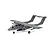 E-Flite Micro OV-10 Bronco RC plane in grey livery with shark mouth nose art, viewed from a high front angle against a white background.