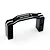 A black anodized aluminium servo mount for RC cars by Yeah Racing, featuring silver chamfered edges and the brand logo.