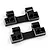 Two black aluminium RC rear lower arm mounts from Yeah Racing, shown from an angled perspective on a white background.