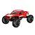 A studio shot of the UDI Bharal Pro 1/18 scale RC rock crawler in red, featuring large black off-road tires and a detailed truck body.