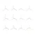 A set of twelve clear 3-blade propellers for micro drones arranged in a grid on a white background.