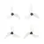 Four clear grey Gemfan 1614 3-blade propellers for micro drones arranged in a grid on a white background.