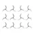 A set of twelve clear grey Gemfan 3-blade propellers arranged in a grid against a white background.