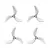 Four clear grey three-blade propellers for FPV drones, arranged in a grid on a white background.