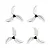 Four 45mm 3-blade drone propellers in clear grey plastic, arranged in a grid on a white background.