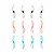 A set of 12 BetaFPV Gemfan 45mm 2-blade propellers in pink, blue, and grey, arranged in three rows of four on a white background.