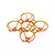A clear orange BetaFPV drone frame with four integrated propeller guards, viewed from a high angle against a white background.