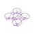 A clear purple BetaFPV drone frame with four integrated propeller guards on a white background.