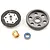 Robinson Racing Slash 4x4 GEN 3 Slipper Clutch System components including a spur gear, clutch plate, brass bushing, and a ball bearing.