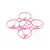 A clear pink BetaFPV drone frame with four circular propeller guards on a white background.