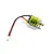 Axial 030 65T brushed motor with a yellow label, attached wires, and a small pinion gear on a white background.