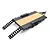 Axial 1/10 scale flat bed RC vehicle trailer with dual axles, black frame, and wood-look deck with two rear loading ramps extended.
