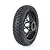 A black 1/4 scale rear motorcycle tyre mounted on a black spoked Geoform wheel against a white background.
