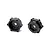 Two black metal 17mm hex wheel adapters with 12mm offset, shown from front and back angles against a white background.