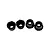 Four black 17mm wheel hex adapters for RC vehicles, shown from different angles against a white background.