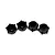 Four black 17mm wheel hex adapters for RC cars, shown from front and back angles on a white background.