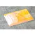 A rectangular sheet of yellow Aurora window sticker film with a reflective, iridescent texture laid on a grey surface.