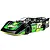 A studio shot of the Losi 22S Dirt Late Model RC car in a black and green livery with the number 17 on the side.