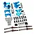 Yeah Racing Aluminium GF-02 Essential Drivetrain Conversion Kit in blue, featuring various metal suspension and drivetrain components.
