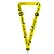 A bright yellow CaddxFPV branded lanyard featuring black text and logos, with black plastic adjusters and a silver metal lobster clasp.