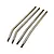 Four metal RC suspension link rods with threaded ends arranged diagonally on a white background.