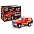 A Revell 1/25 scale '85 GMC Jimmy High Roller plastic model kit box and a fully assembled red model truck on a white background.