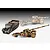 A 1/72 scale Revell model kit featuring a grey Sd.Kfz.9 Famo half-track and two variants of towed artillery cannons in camouflage paint.