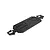 A black Rovan aluminium V5 main chassis plate for an RC car, viewed from an elevated angle against a white background.