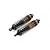 Two Rovan aluminium adjustable rear shock absorbers for RC cars, featuring bronze-coloured bodies and black springs, isolated on a white background.