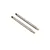 Two metallic hinge pins with threaded ends isolated on a white background.