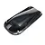 A black, glossy RC boat canopy with four silver mounting screws attached, isolated on a white background.