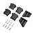 Pro Boat IC5 plug holder set including black plastic mounts and metal screws on a white background.
