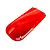 A glossy red RC boat canopy with four metal mounting pins attached, isolated on a white background.