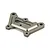 A gunmetal grey machined aluminium top chassis brace for an RC vehicle, featuring a central cutout and multiple mounting holes.